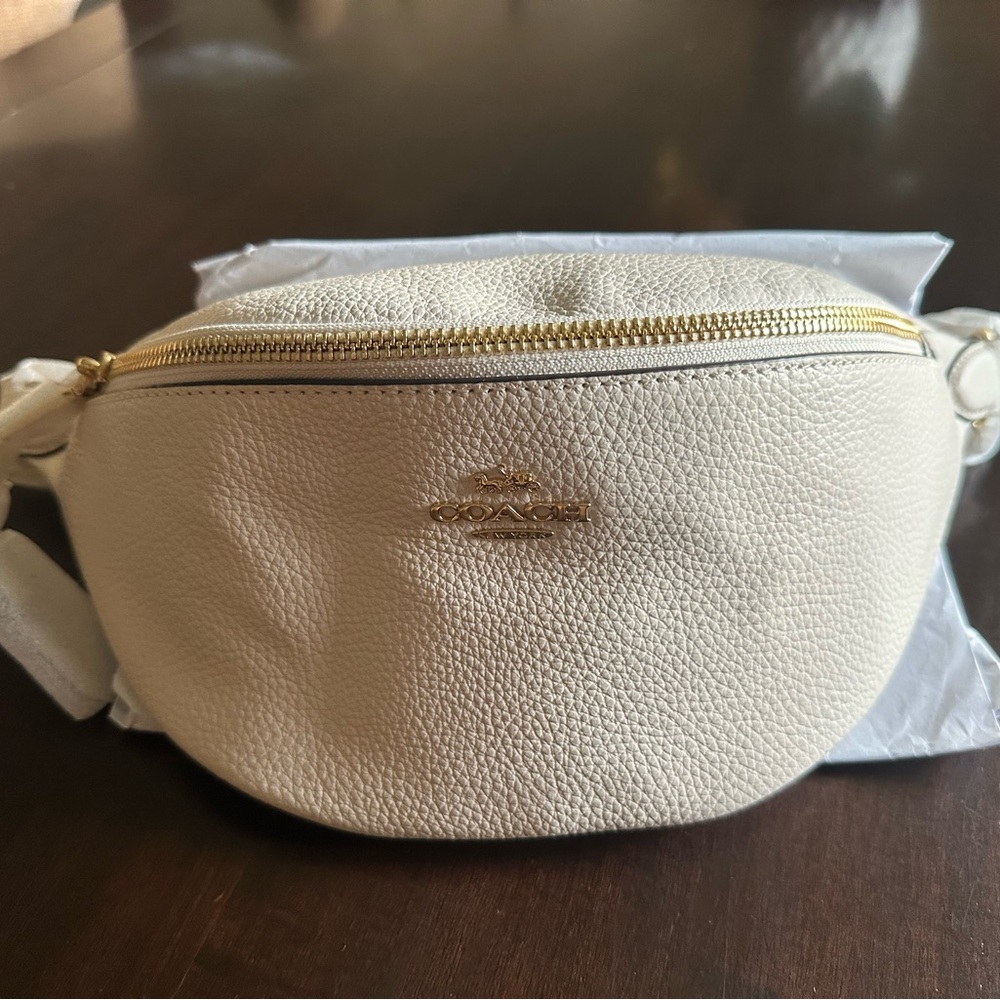Coach Cream Leather Belt Bag